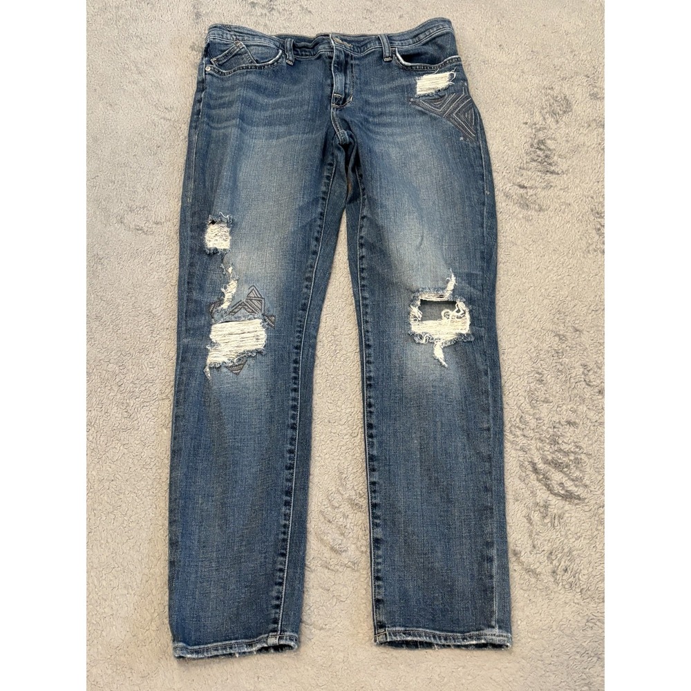 Rock & Republic Berlin Skinny Jeans Womens 12M Medium Wash Distressed Stretch